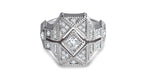 Full of diamonds geometric shaped milgrain ring - shiri tam fine jewelry