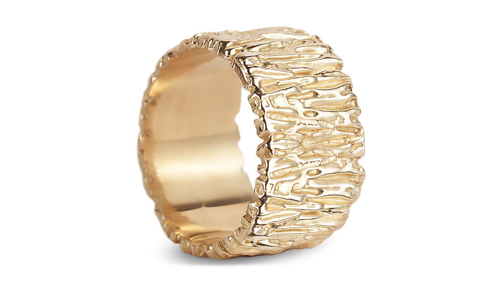 Wide texture band rings - shiri tam fine jewelry