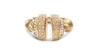 Open double texture ring with diamonds - shiri tam fine jewelry
