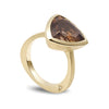 Trilliant Smoky Quartz ring with star-set diamonds. - shiri tam fine jewelry