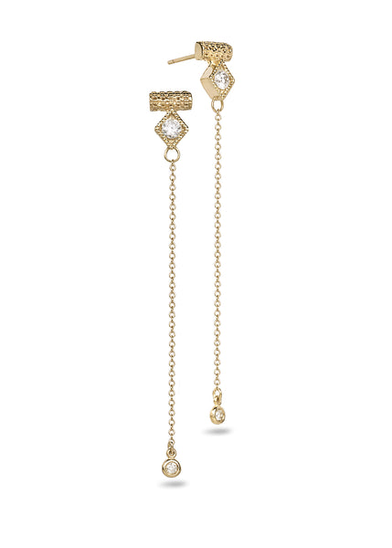 Chain drop fashion earrings - shiri tam fine jewelry