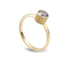 Emgagement texture ring with dark gray diamond. - shiri tam fine jewelry