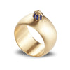 Wide low dome ring with blue sapphires - shiri tam fine jewelry
