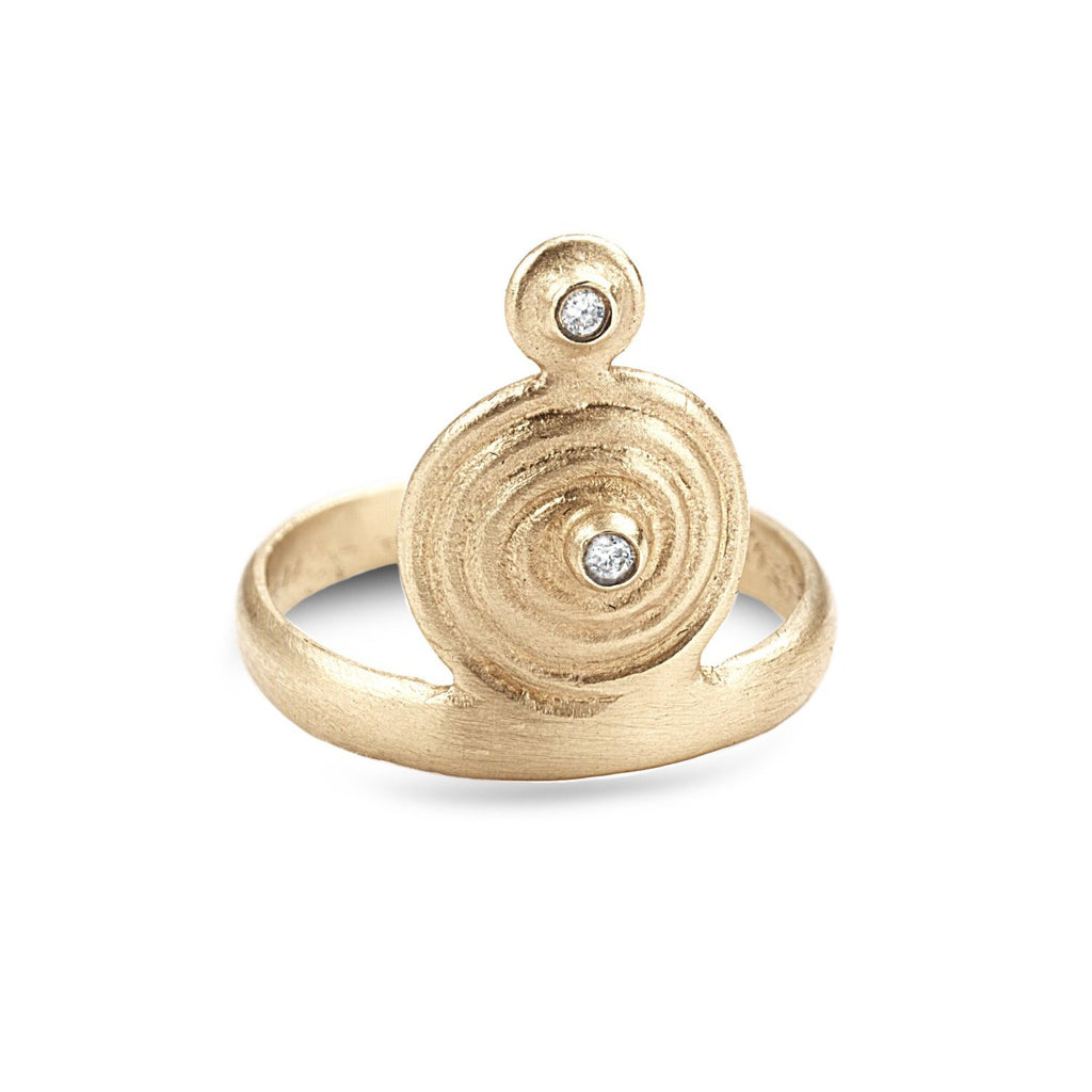 Spiral midi ring with diamonds - shiri tam fine jewelry