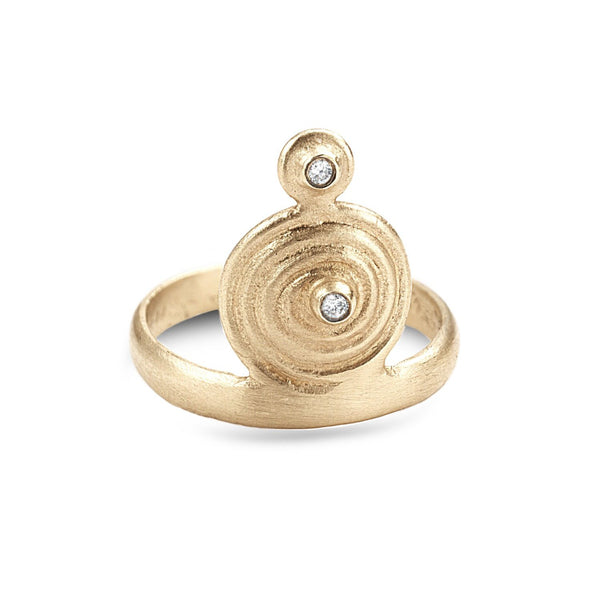 Spiral midi ring with diamonds - shiri tam fine jewelry