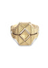 Geometric shaped milgrain ring with diamonds - shiri tam fine jewelry